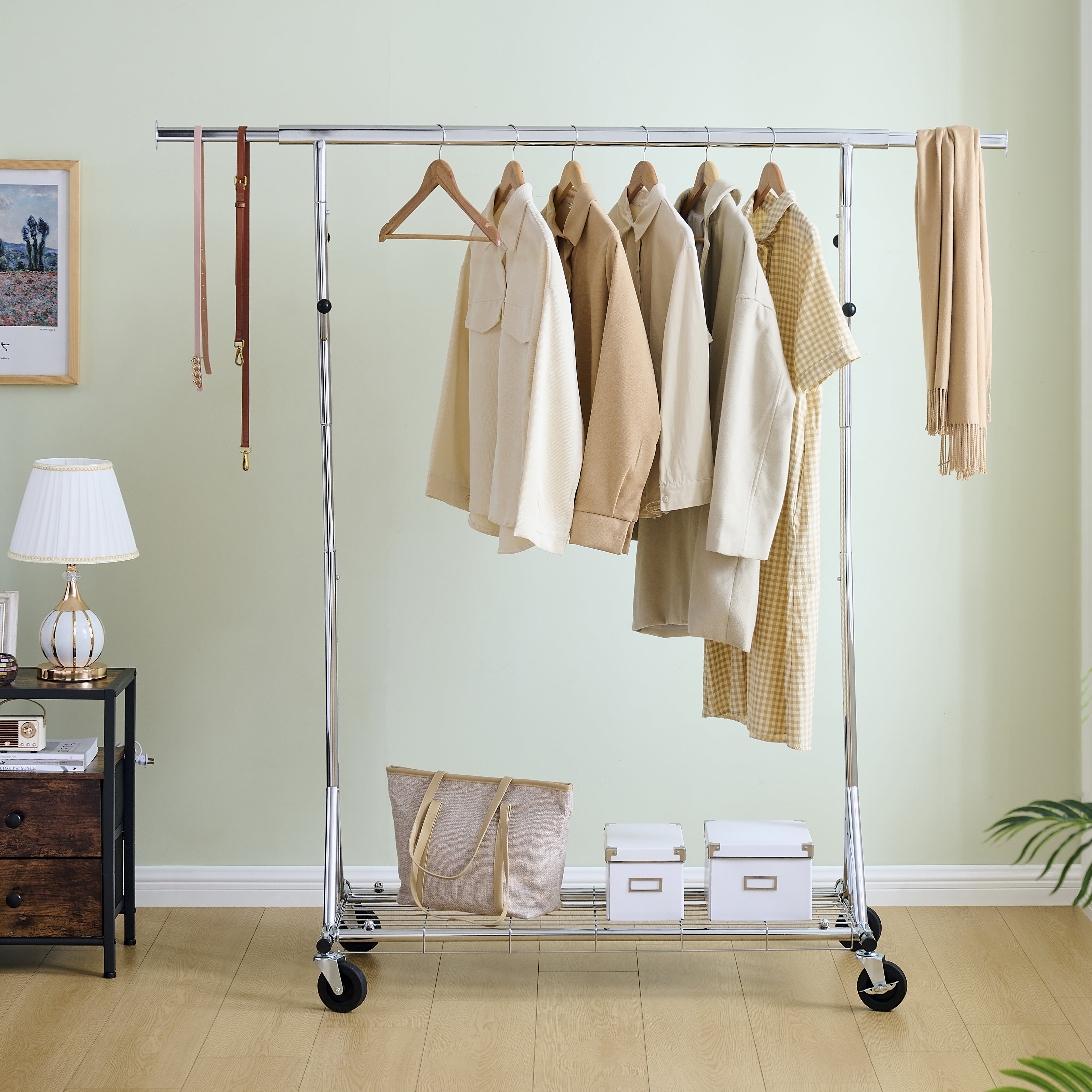 Heavy Duty Clothing Rack with Wheels