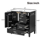 30" Bathroom Vanity, Modern Bathroom Cabinet with Sink Combo Set