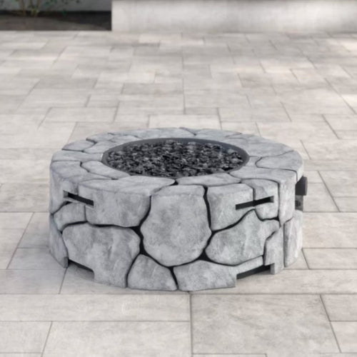 9" H x 28" W Fiber Reinforced Concrete Outdoor Fire Pit