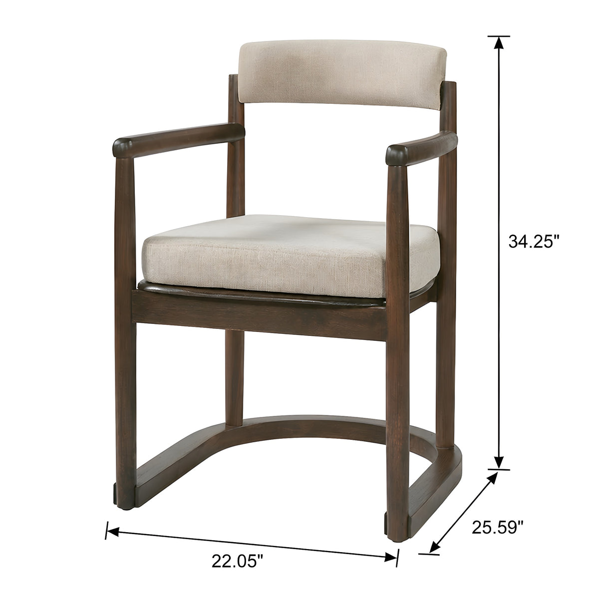 2 Pack Rubberwood Dining Arm Chairs