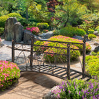 Outsunny 3.3' Metal Arch Zen Garden Bridge with Safety Siderails