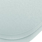 Ottoman Oval Storage Bench, Flannel with Metal Legs-Cyan