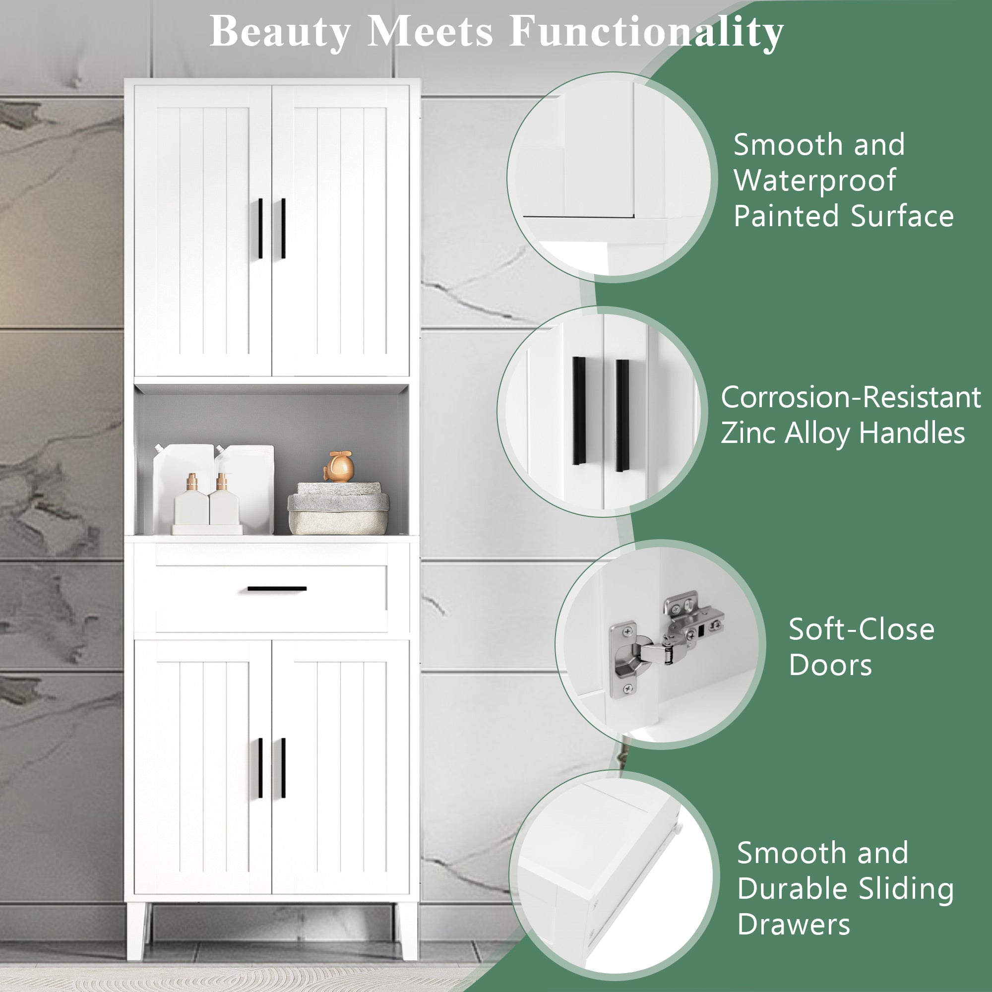 70.9" High Freestanding Tall Bathroom Cabinet