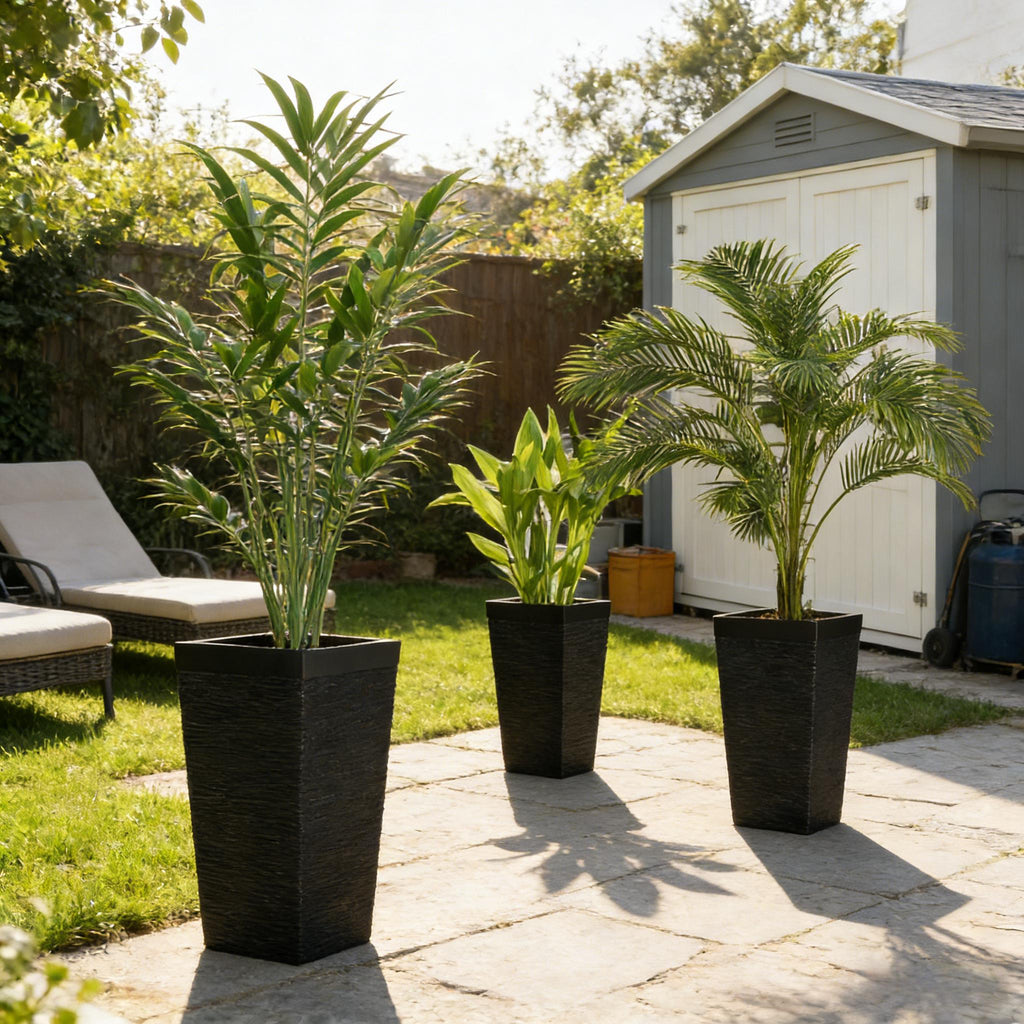 Modern Design Stackable Tapered Planters, Set of 3