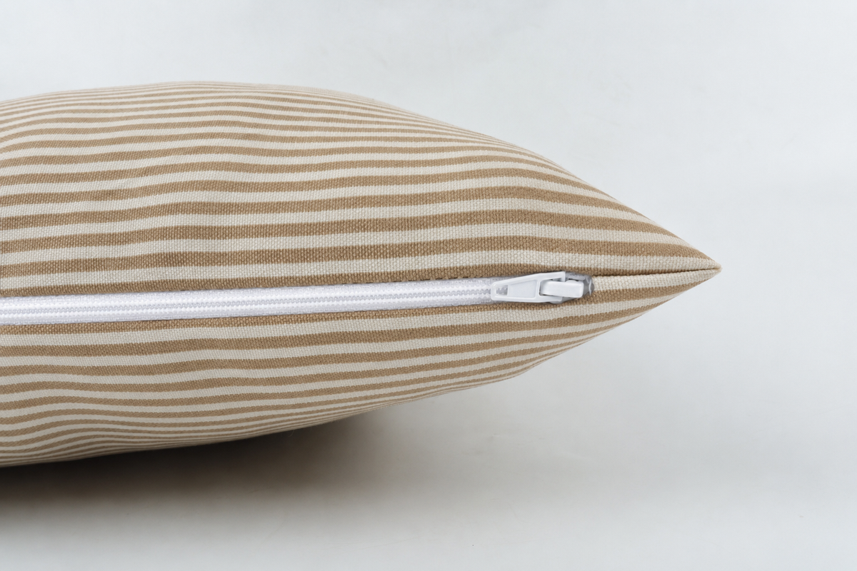 4 Pack Outdoor Pillow Covers - Beige Cabana Striped
