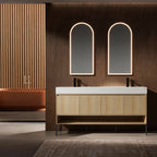 60" Bathroom Vanity Combo with Double Resin Sink