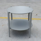 Metal Round Side Table with 2-Tier Design