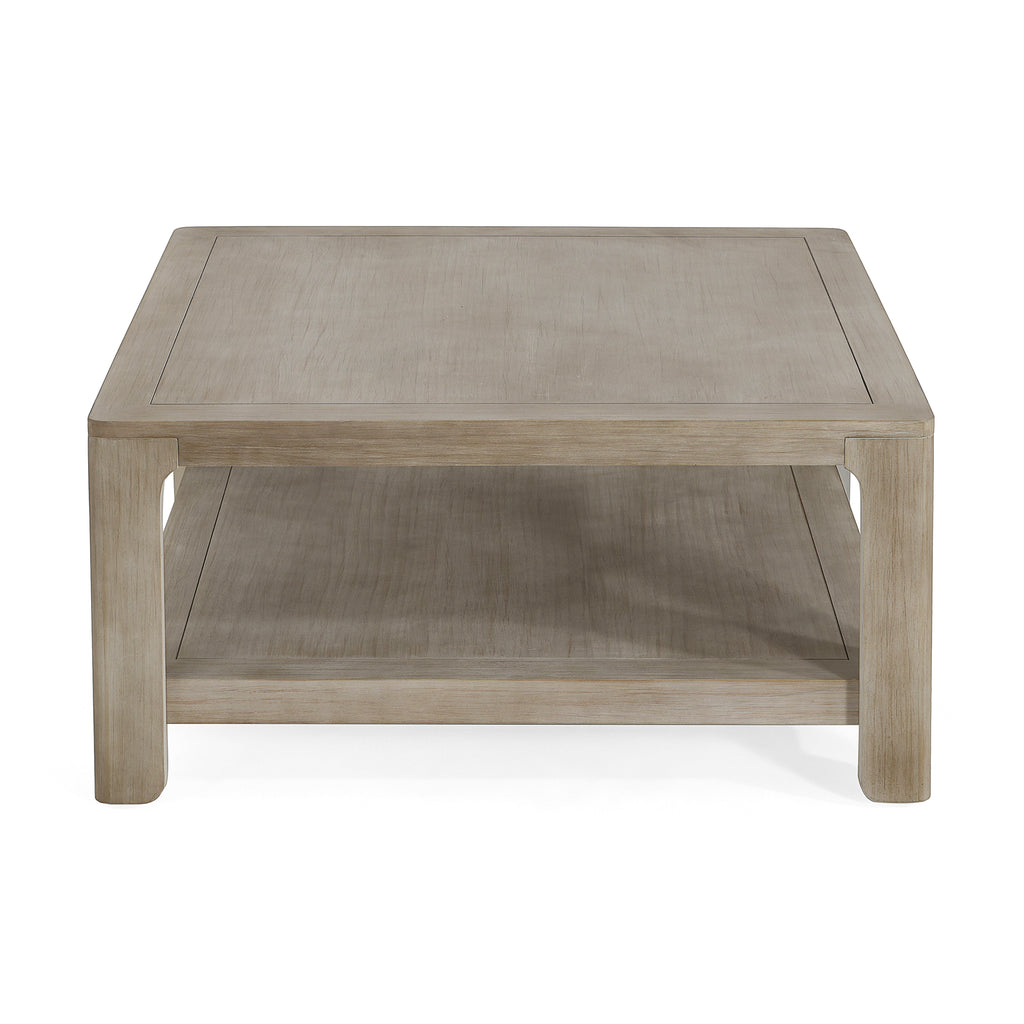 Square Coffee Table With Storage, Light Ash, 34-Inch