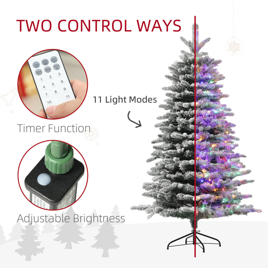 HOMCOM 6.5 ft Pre-Lit Mountain Pine Artificial Christmas Tree