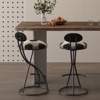 Upholstered S-Shaped Barstools Set of 2