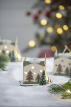 Decorative Hanging Christmas Tree Tent Ornaments - Set of 6