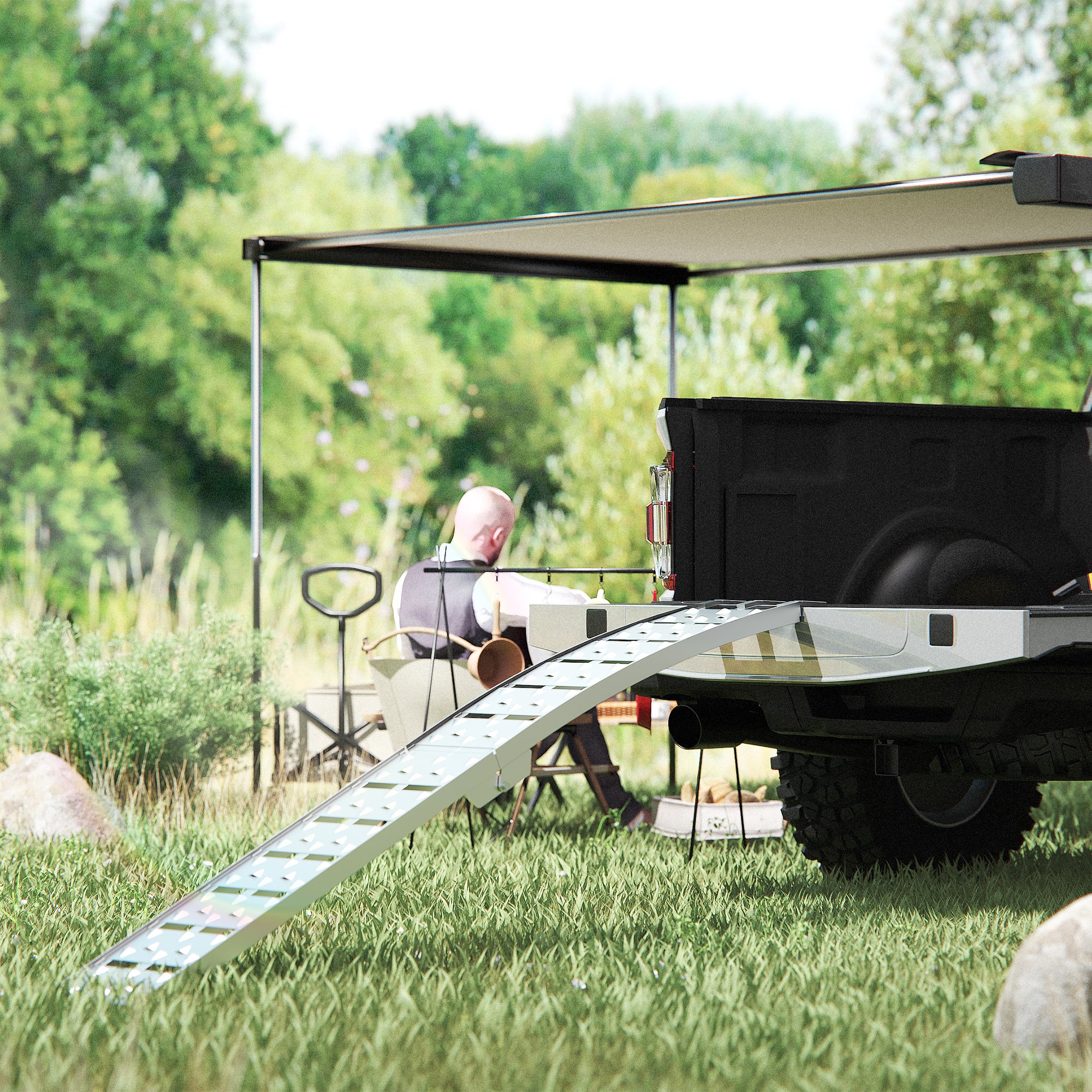 7.5FT Heavy Duty Aluminum Loading Ramp Set for Pickup Trucks