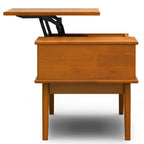 Draper 48 Inch Wide Solid Wood Lift Top Coffee Table in Teak