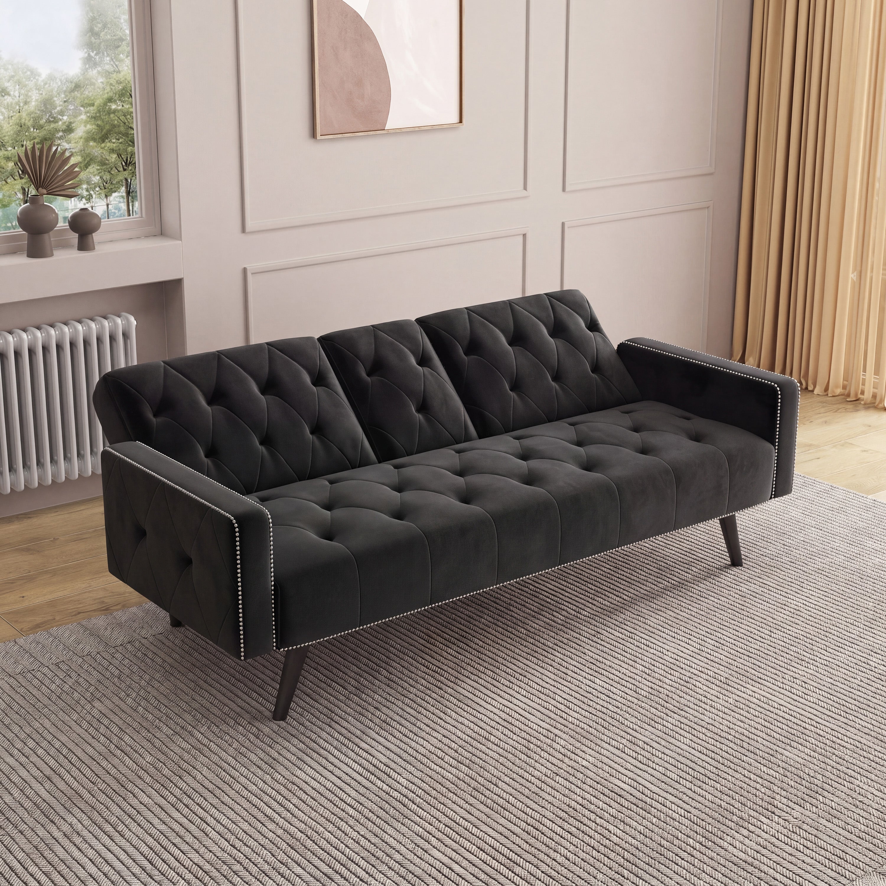 1730 Sofa Bed Armrest with Nail Head Trim