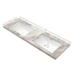 60'' Elio Bathroom Undermount Ceramic Sinks and Vanities