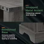 16" Dark Grey Farmhouse Nightstand