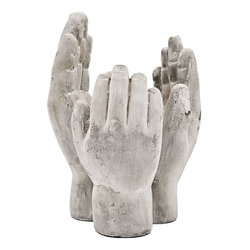 Set of 2 Accepting Hands Accent Cement Hand Decor
