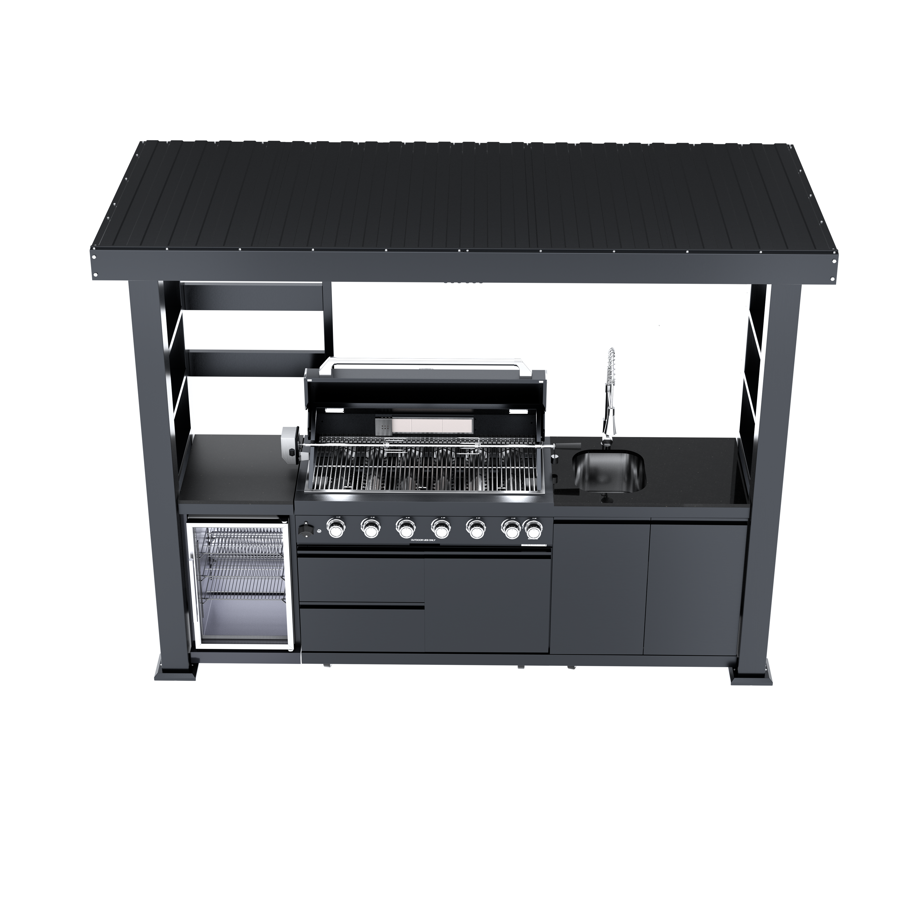 108-Inch 6-Burner Deluxe Stainless Steel Gas Outdoor Kitchen Grill