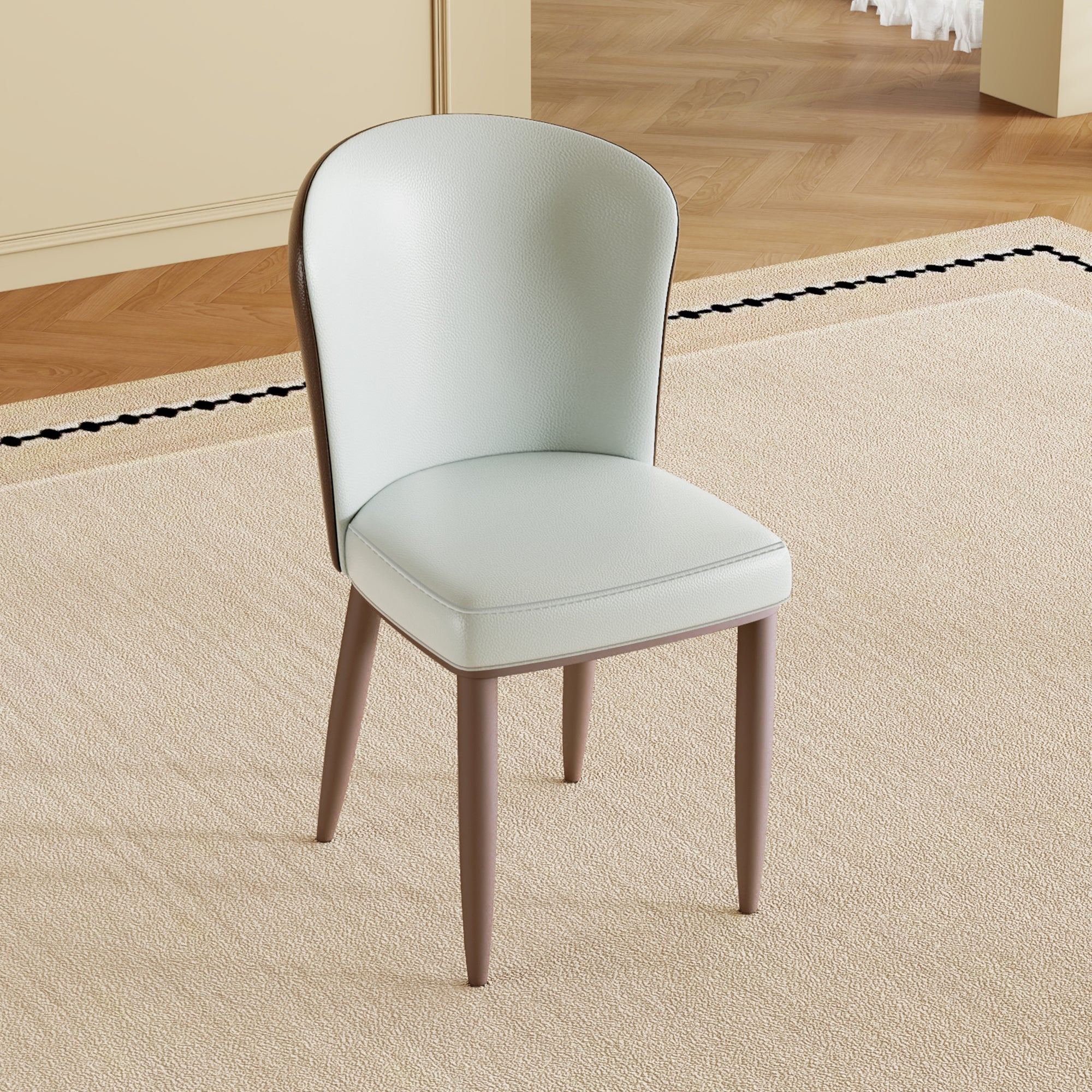 Modern Dining Chair with Carbon Steel Legs – Set of 2