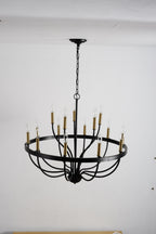 18-Light Chandelier Industrial Iron Candle Chandelier