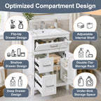 24 Inch Bathroom Vanity with Ceramic Sink