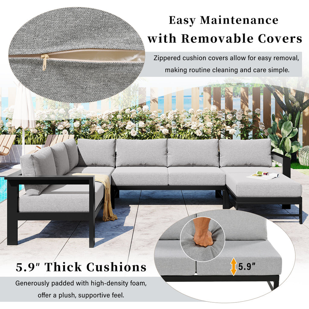 U-Style U-Shaped Outdoor Sectional Sofa Set