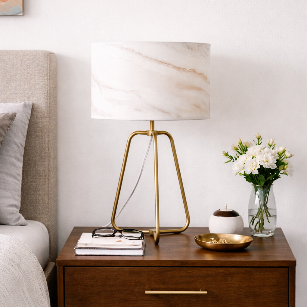 Modern Marble Lampshade Desk Lamp