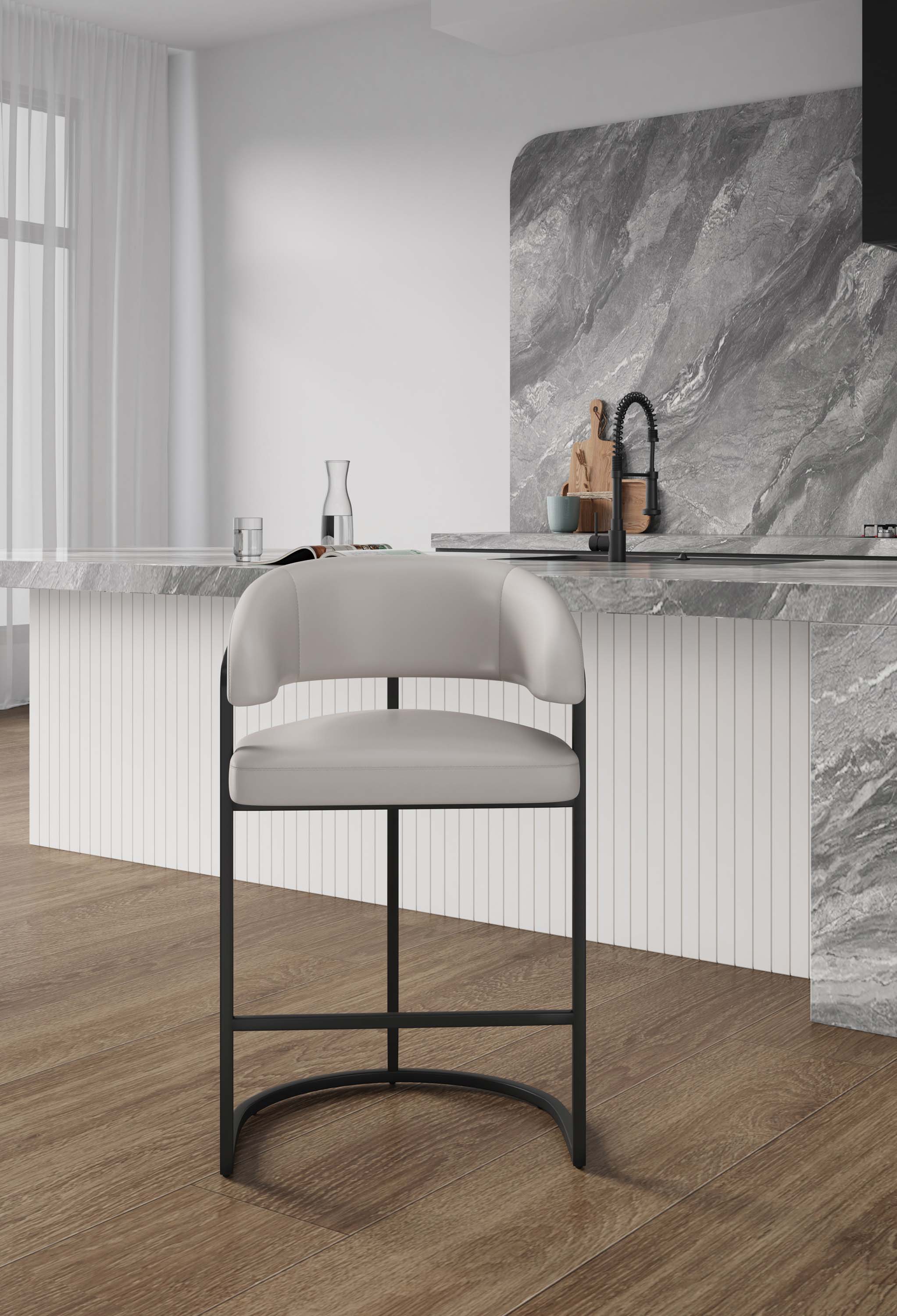 Augusta Metal Upholstered Counter Stool