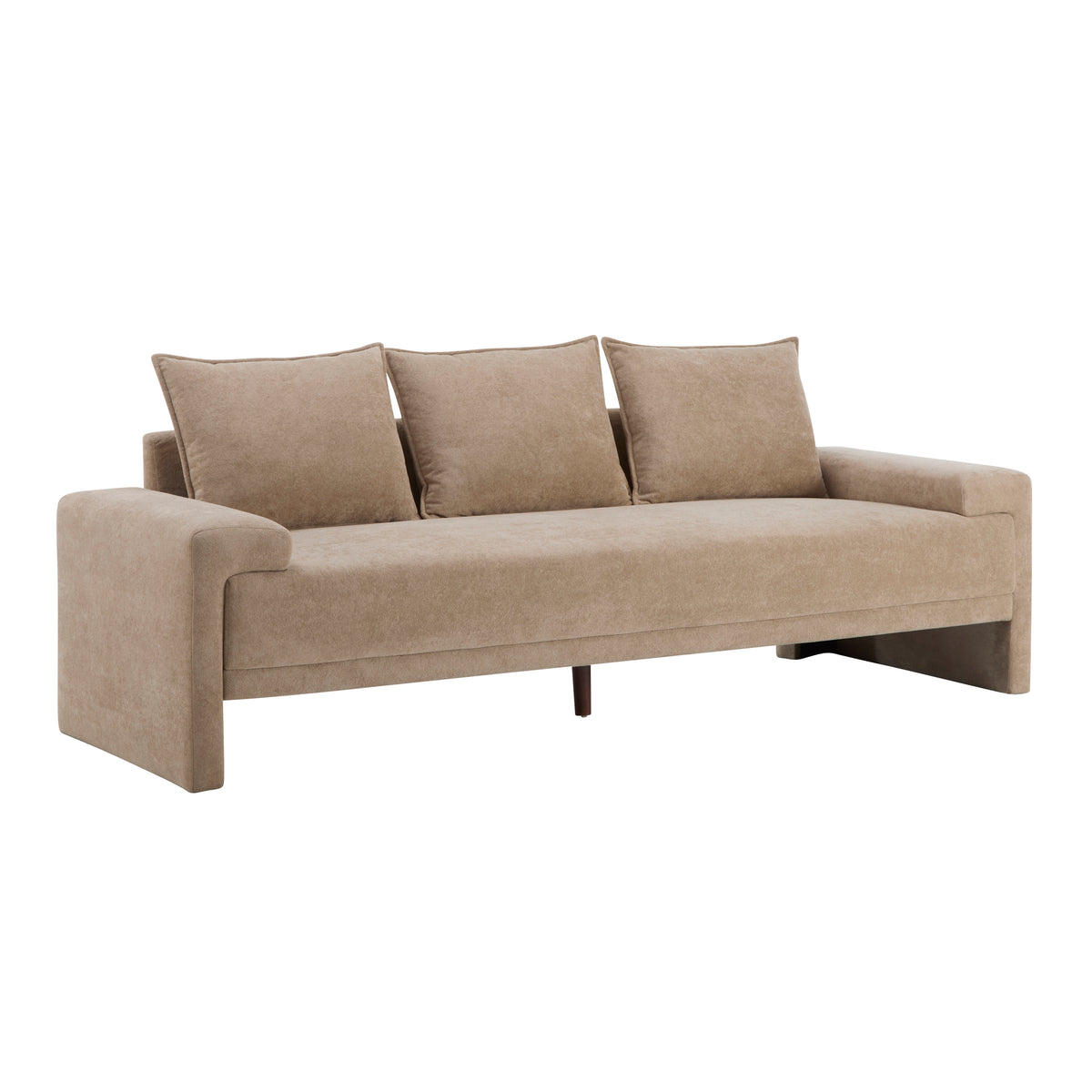Algora 84.5 in. Modern Upholstered Velvet Sofa, Moss