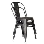 Set of 4 Stackable Metal Dining Chairs