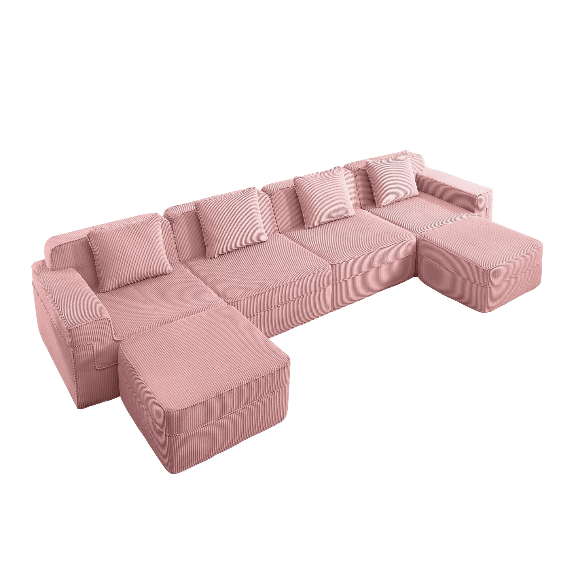 Modular 4 Seat U Shape Sectional Boneless Sofa