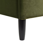 Aspen Vertical Tufted Modern Headboard Platform Bed Set, Queen, Olive