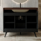 36" Modern Freestanding Bathroom Vanity with Sintered Stone Top