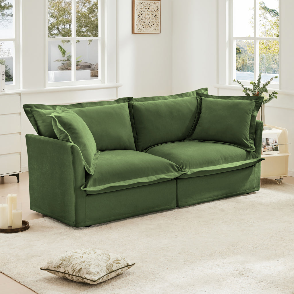 Modern Slipcovered 2-Seat Sofa Couches for Living Room