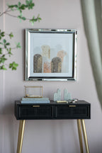 S/2 23.6x23.6" Kaiden Crystal Mirror Framed Wall Art