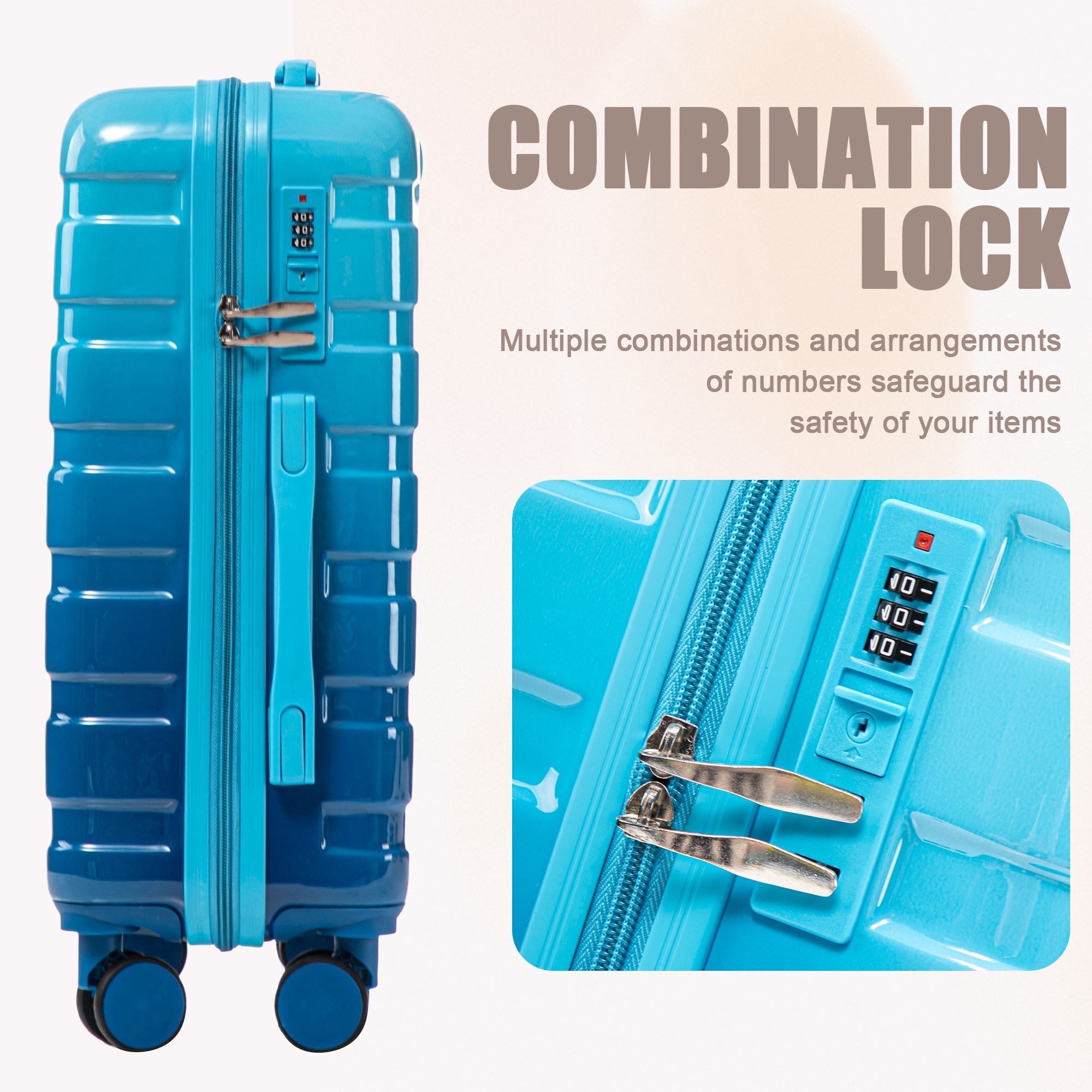 14'/20' 2-Piece PC Spinner Wheel Luggage Set with Gradient Color and Lock