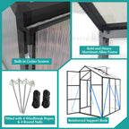 Gain Height Windproof Aluminum Greenhouse 6x8 FT
