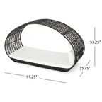 Lavina 91.25'' Wicker Outdoor Patio Canopy Daybed