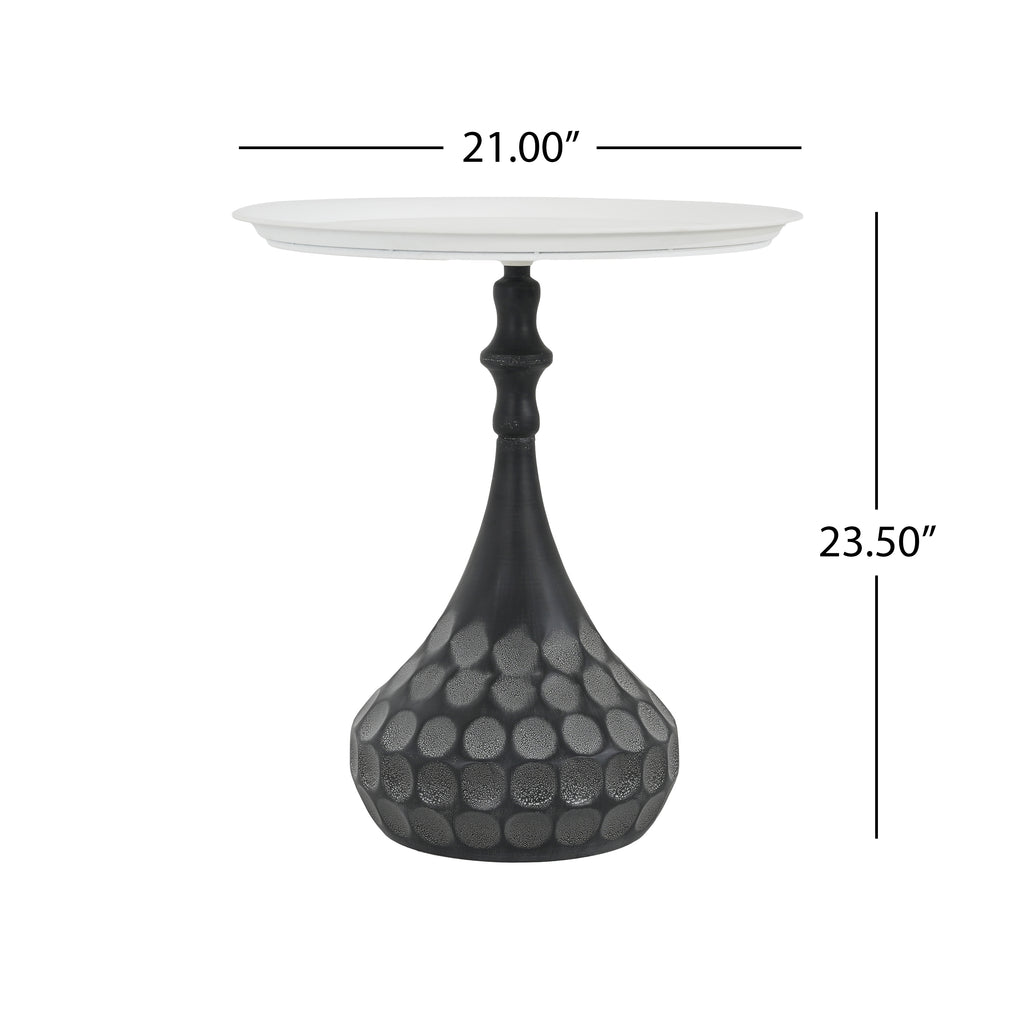 Accent Metal Coffee Table, Pedestal Table for Living Room