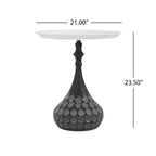 Accent Metal Coffee Table, Pedestal Table for Living Room