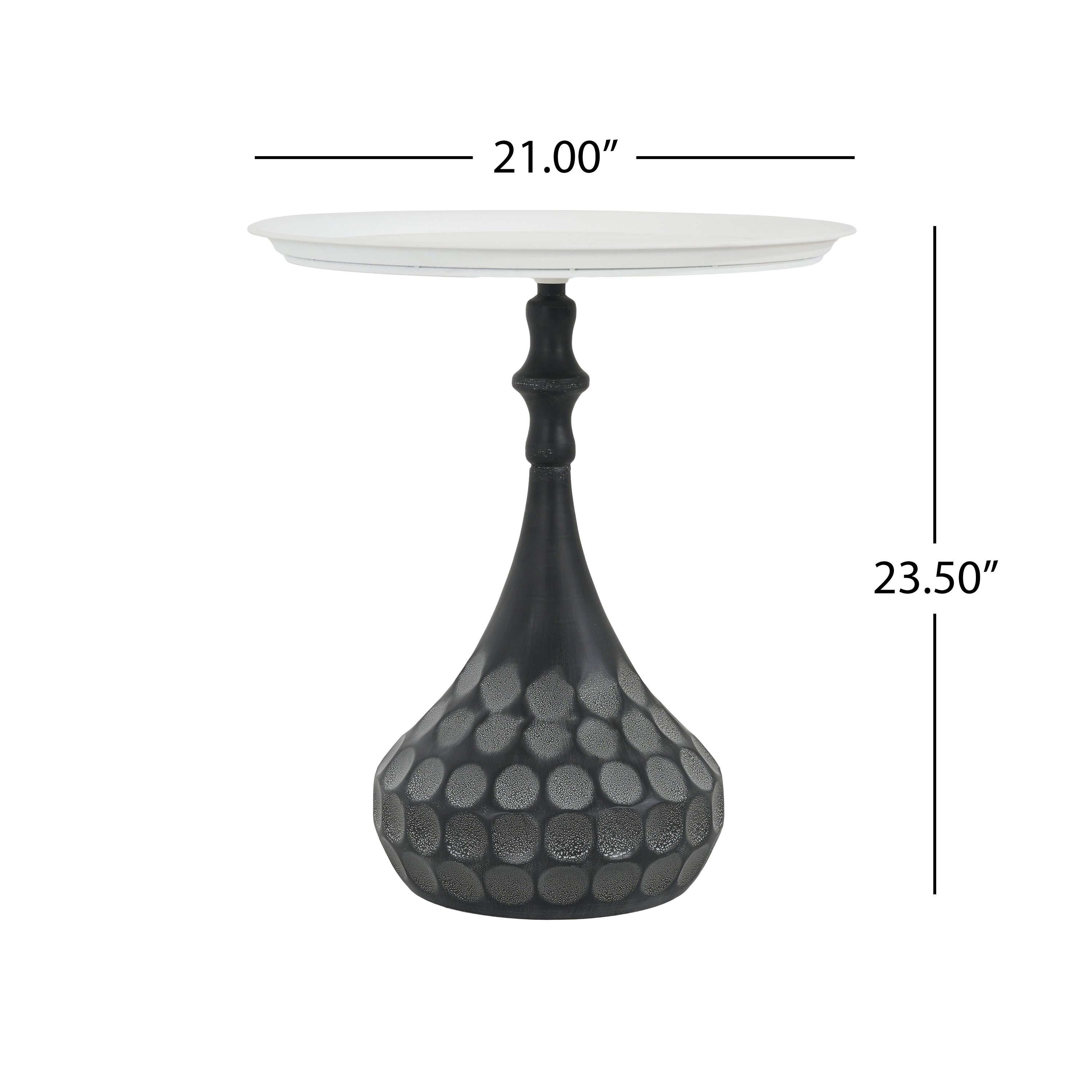 Accent Metal Coffee Table, Pedestal Table for Living Room