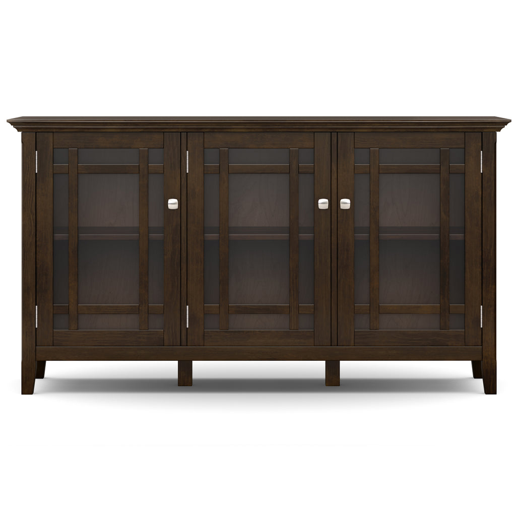 Bedford 62 inch Wide Solid Wood Wide Storage Cabinet in Dark Tobacco