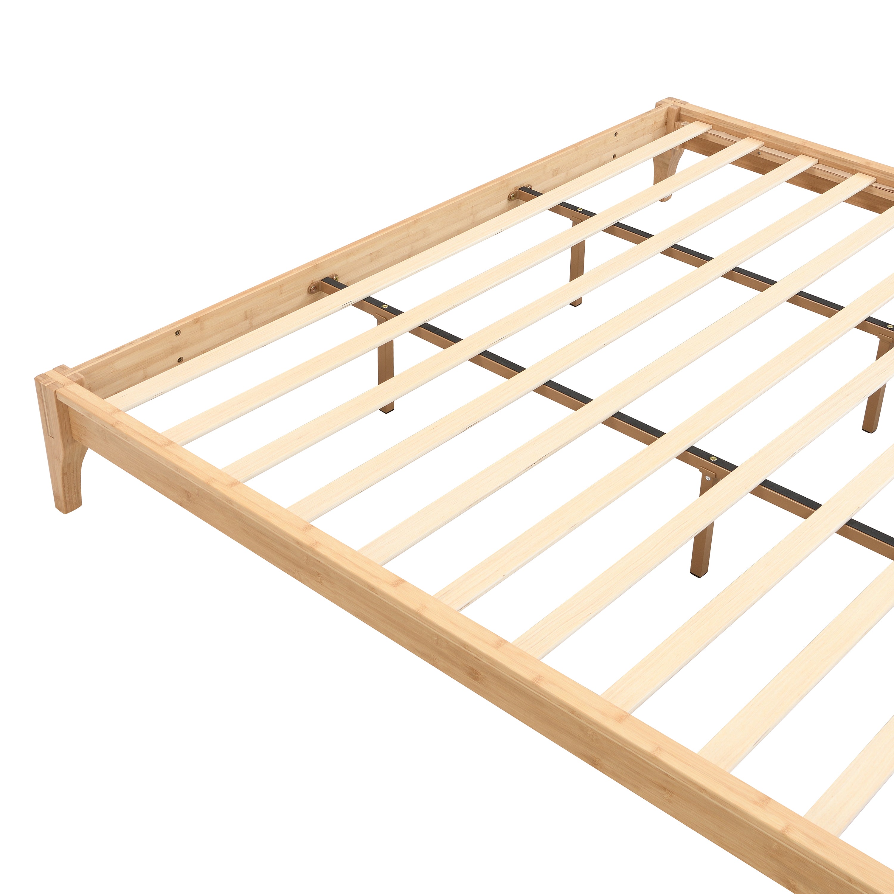 12 Inch King Size Solid Dry Bamboo Wood Platform Bed Frame