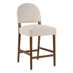 26" Seat Height Fabric & Rubberwood Bar Stool