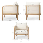 Outdoor Acacia Wood Patio Club Chair