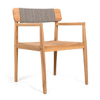 Creative Braided Acacia Wood Outdoor Dining Chairs