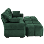 2 Seater Sofa Set with 2 Ottomans and Throw Pillows