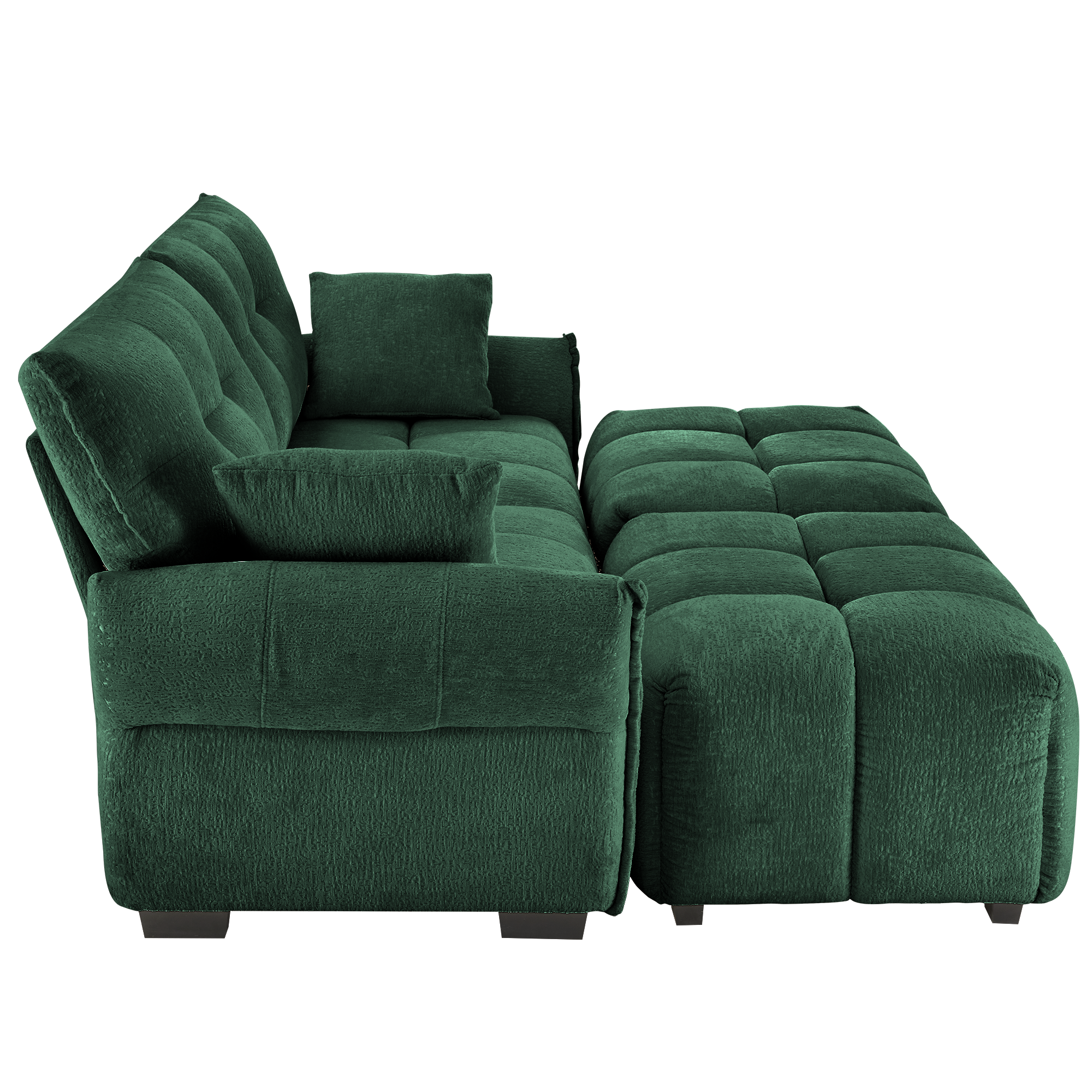 2 Seater Sofa Set with 2 Ottomans and Throw Pillows