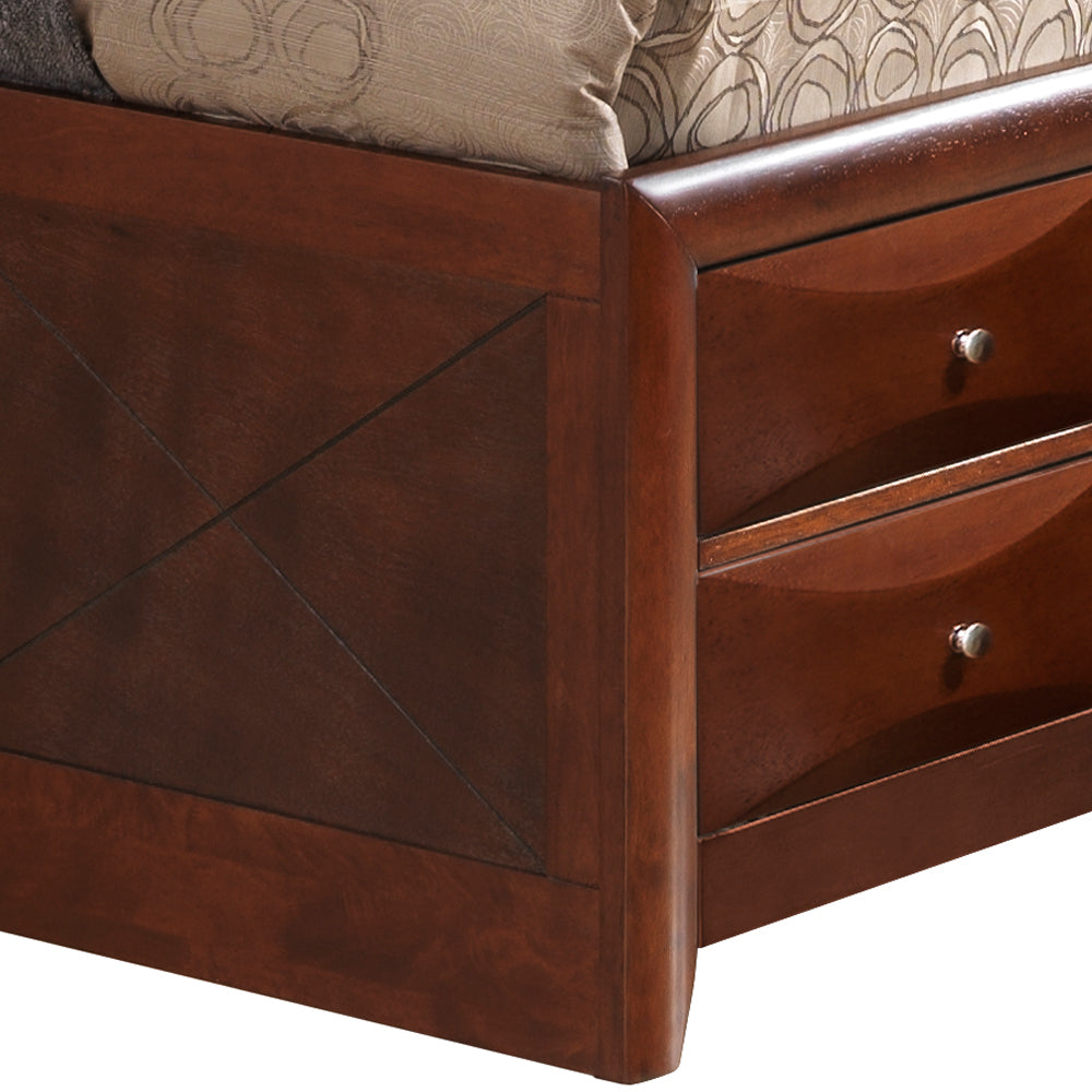 Stylish Twin Storage Bed In Cherry Wood