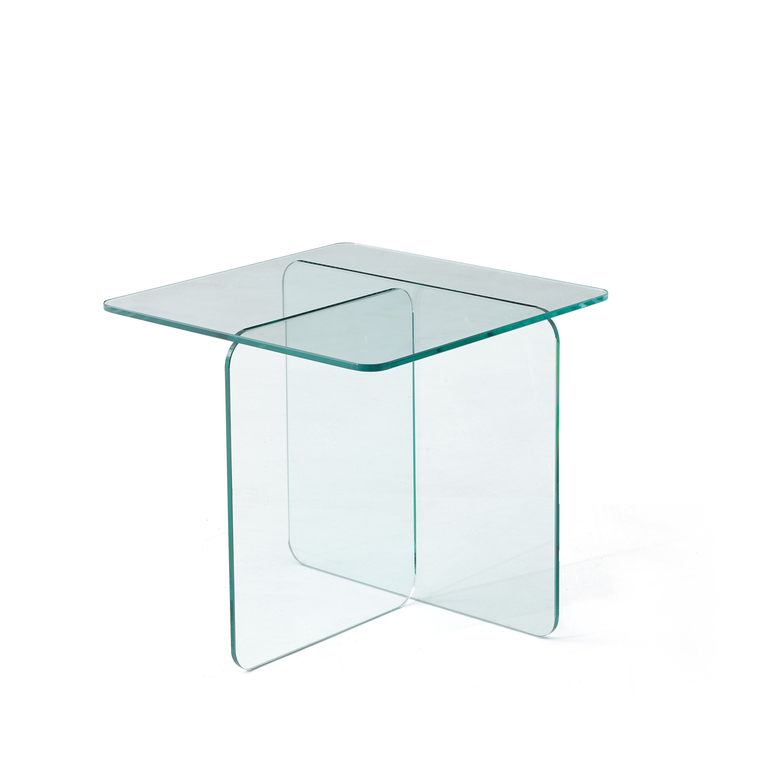 Tempered Clear Glass Side Table